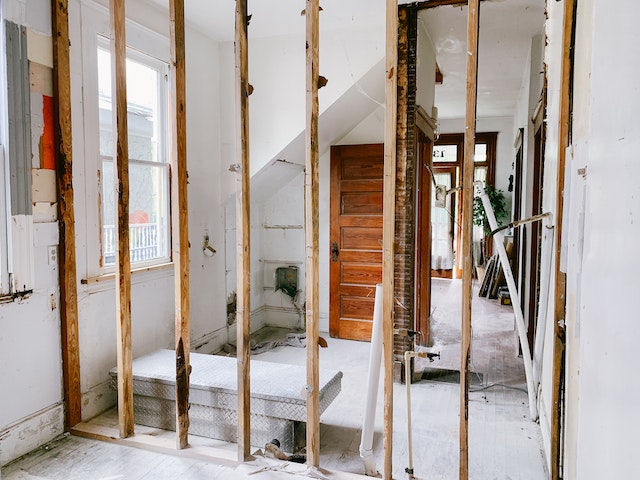 house with white walls under renovation